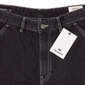 Pull & Bear Black Baggy Cargo Shorts