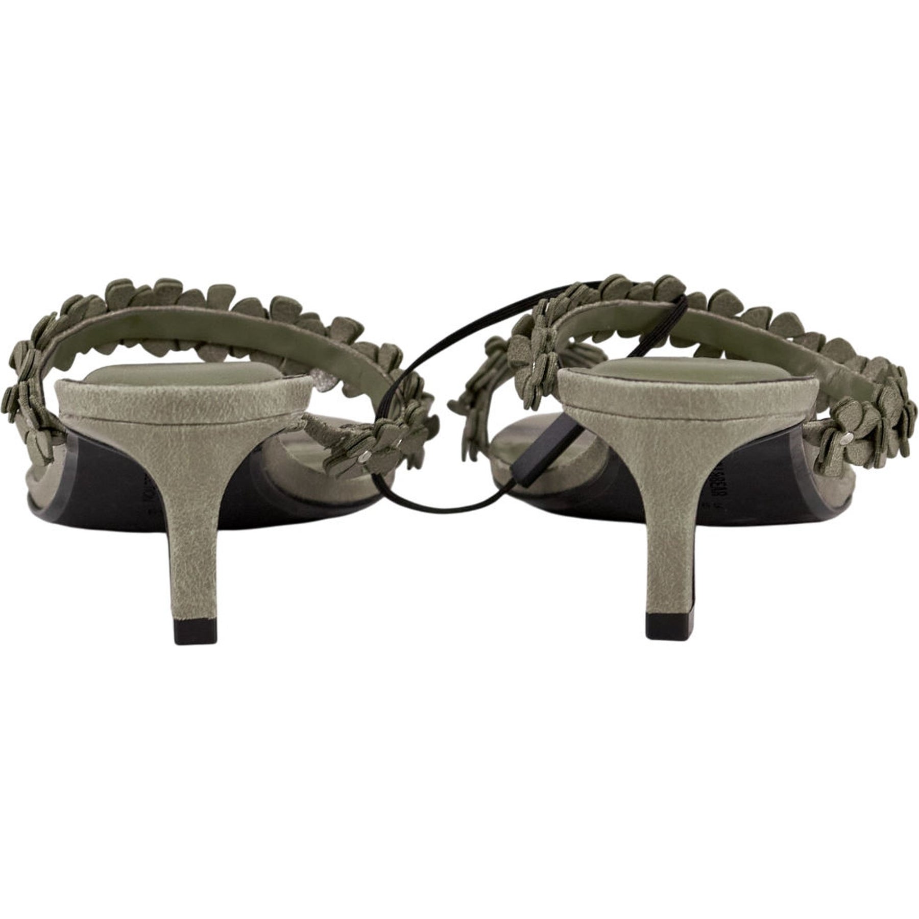 Pull & Bear Green Flower Embellished Sandals