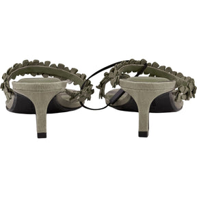 Pull & Bear Green Flower Embellished Sandals