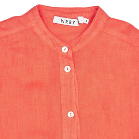 NRBY Orange Linen Shirt Dress