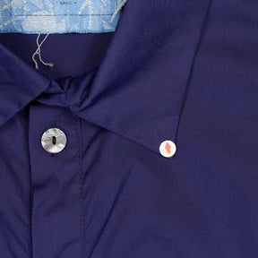 By Walid Blue Lace Hem Shirt