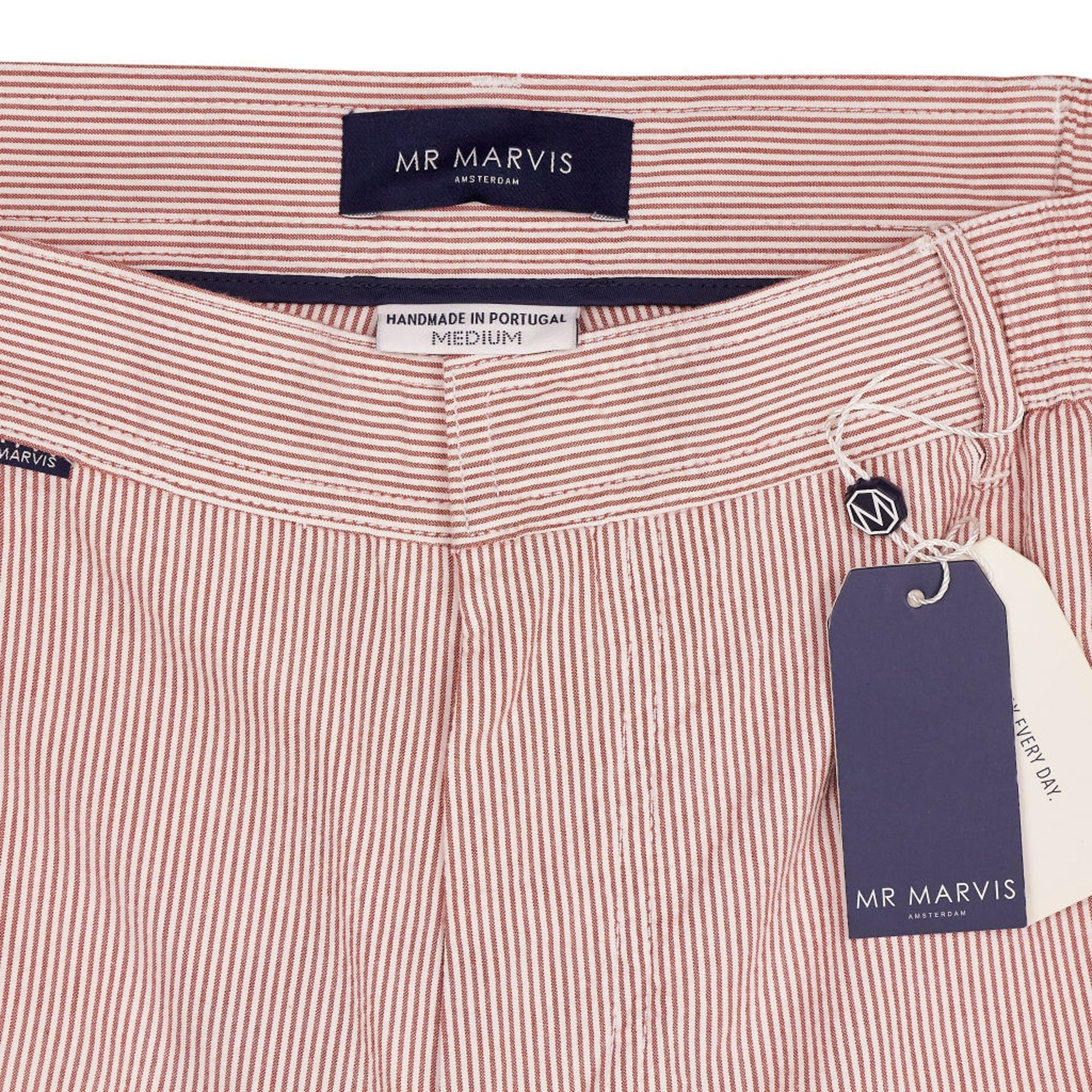 Mr Marvis Red Stripe Seersucker Shorts