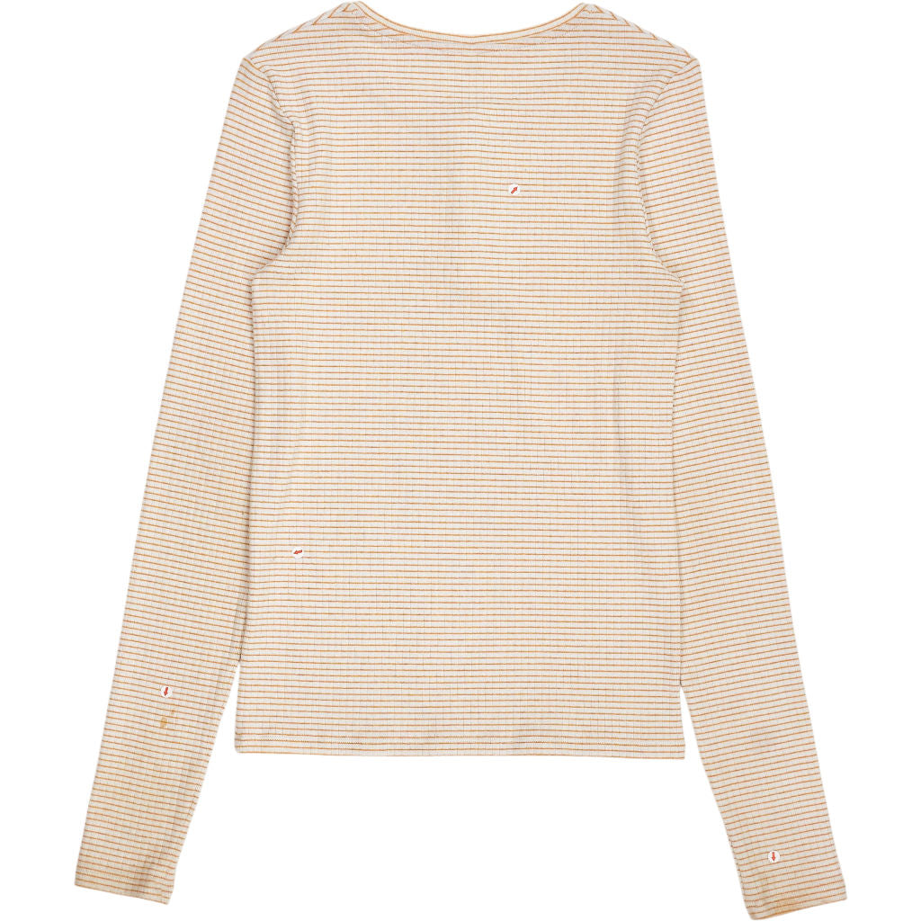 WYSE Striped Beige Long Sleeve Top