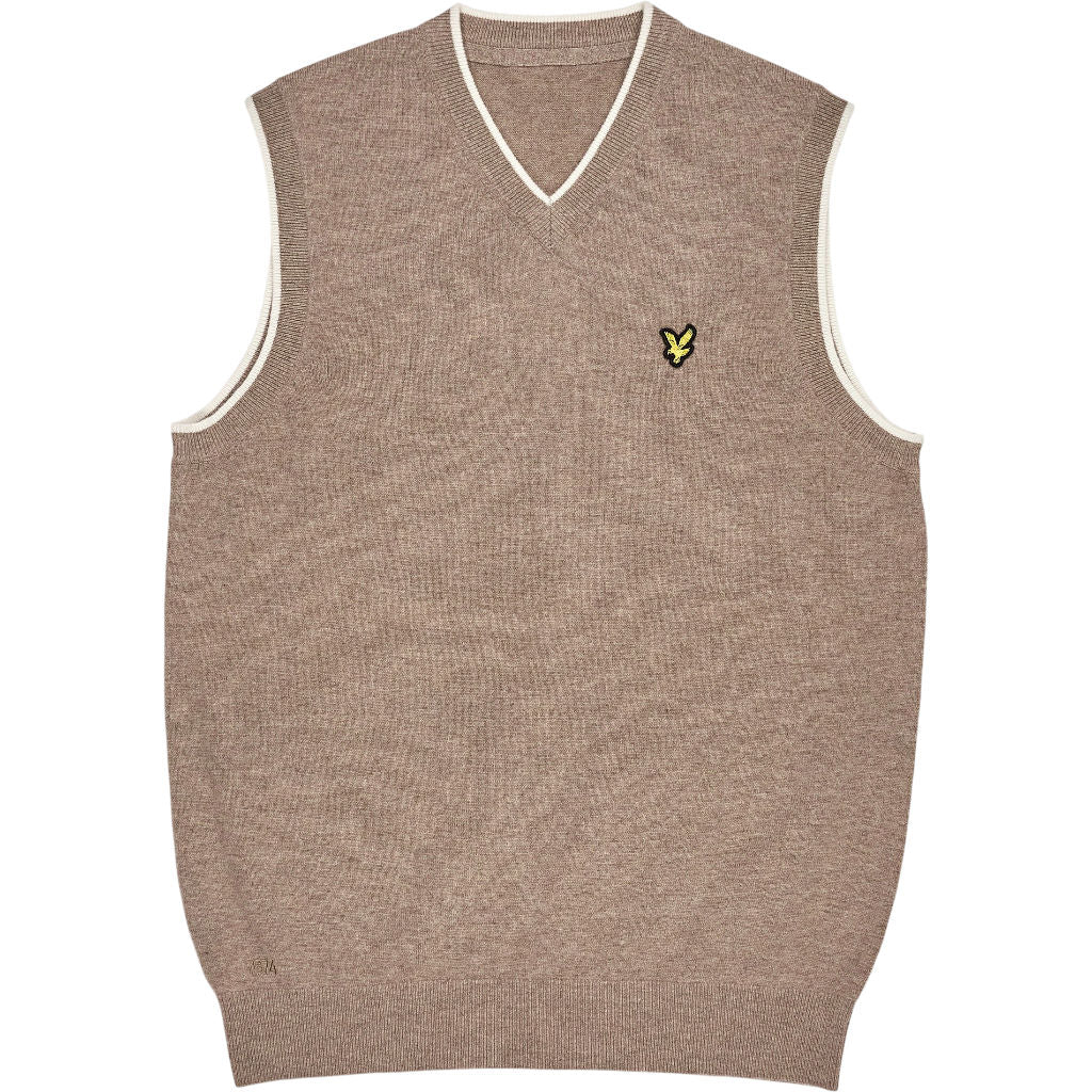 Lyle & Scott Beige Cashmere Wool Vest