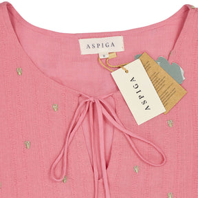 Aspiga Pink Embroidered Cotton Dress