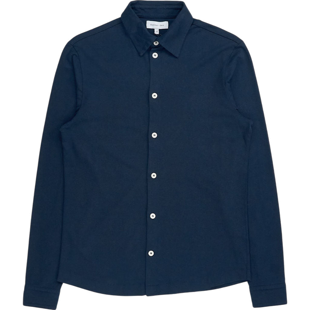 Hamilton + Hare Navy Soft Collar Shirt