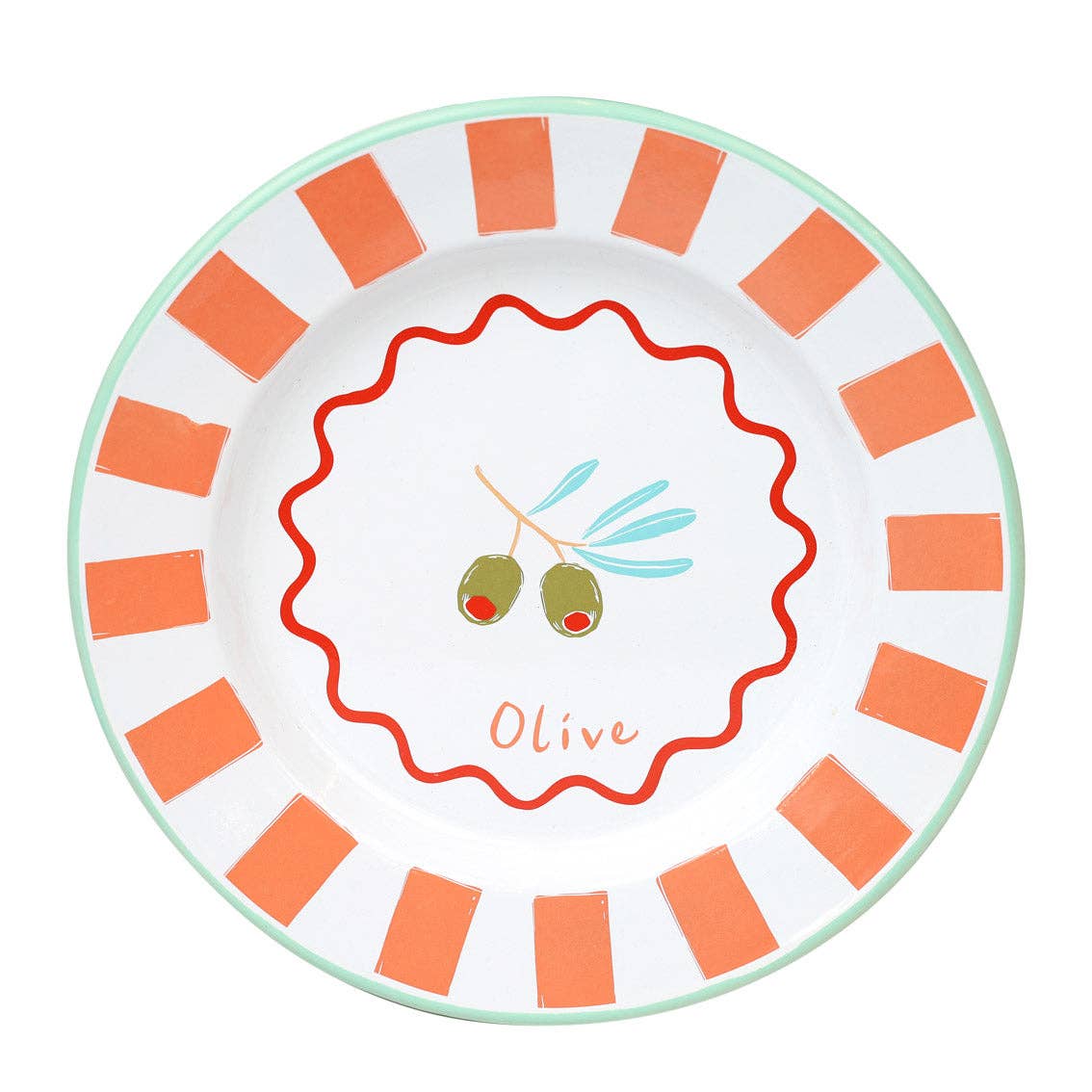 Olive Enamel Plate | 25cm
