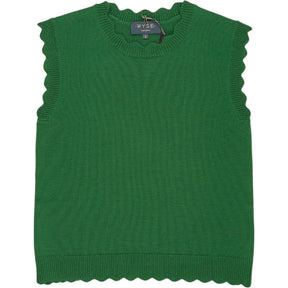 Wyse Green Fleurine Scallop Tank Top