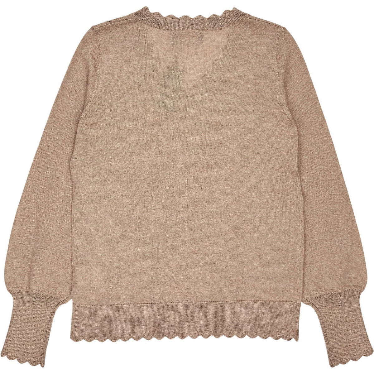 WYSE Oat Marl Fleurine Scallop Jumper
