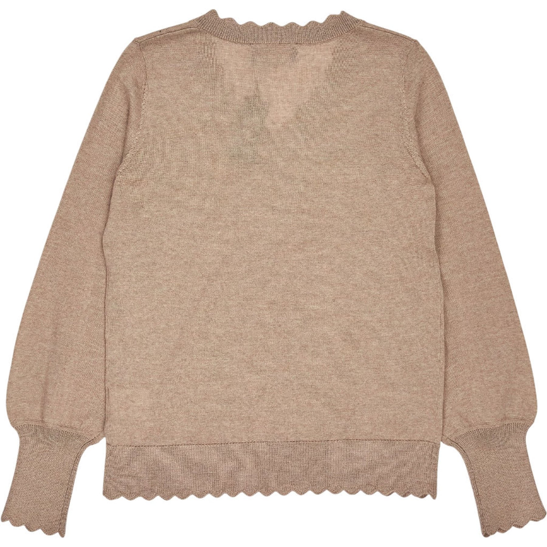 WYSE Oat Marl Fleurine Scallop Jumper
