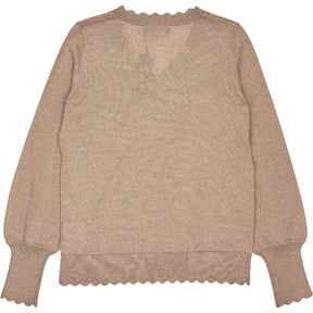 WYSE Oat Marl Fleurine Scallop Jumper