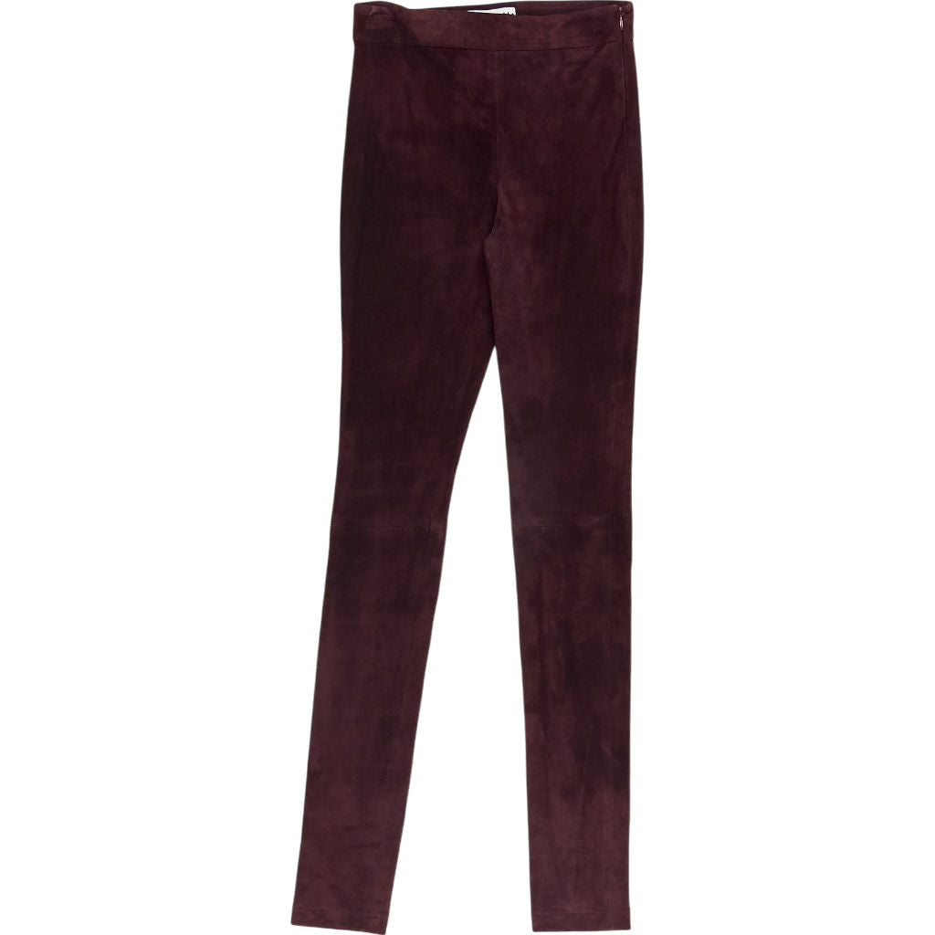 Osman Burgundy Suede Pants