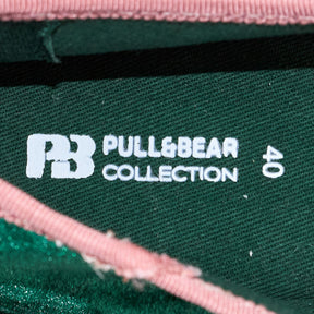 Pull & Bear Green Velvet Mary Janes