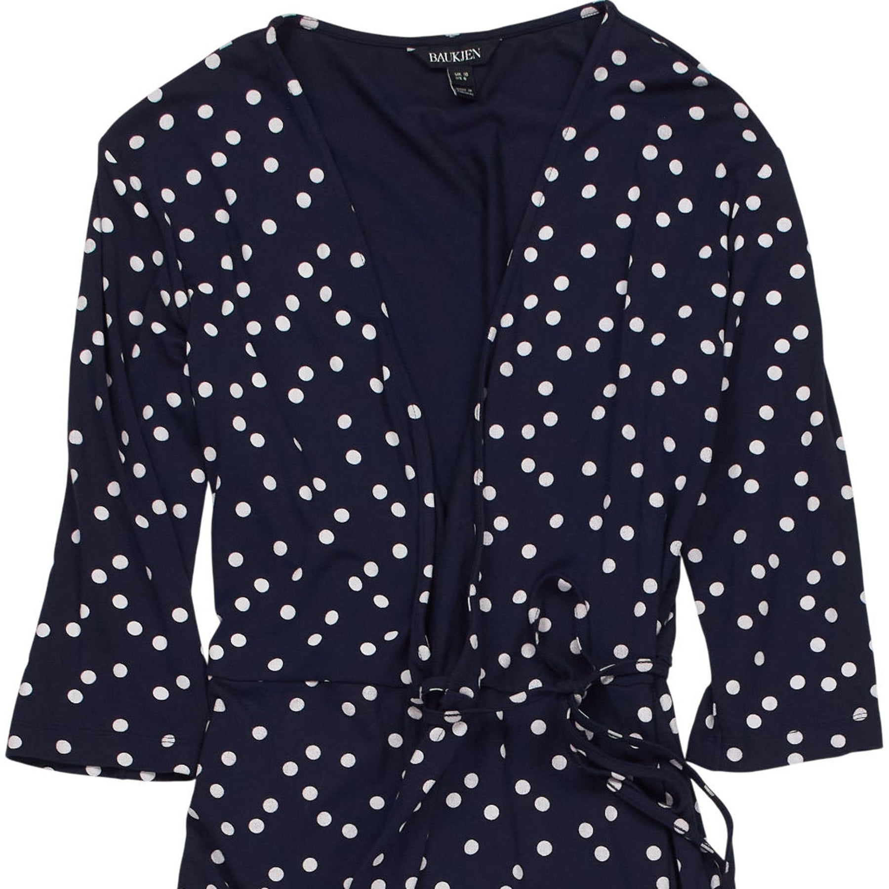 Baukjen Navy Polka Dot Wrap Dress