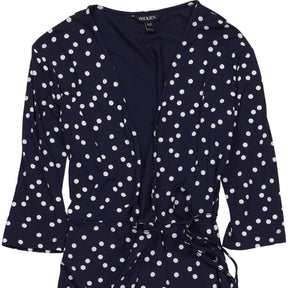 Baukjen Navy Polka Dot Wrap Dress