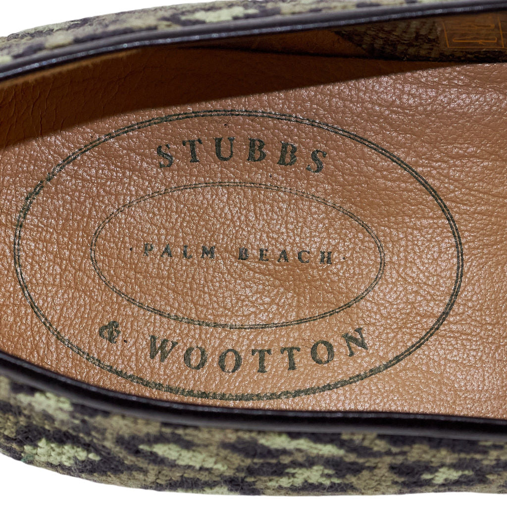 Stubbs & Wootton Green Cotton Camo Slippers