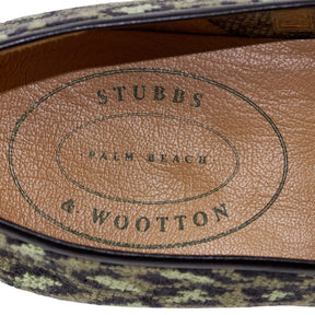 Stubbs & Wootton Green Cotton Camo Slippers