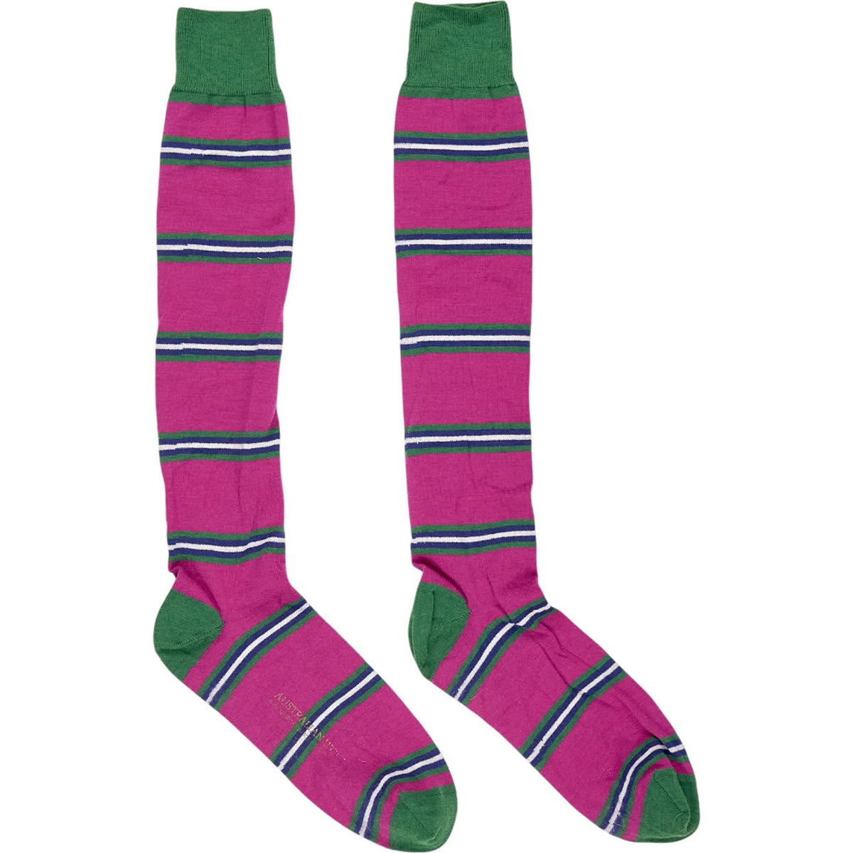 Australian Wools Pink Green Striped Socks