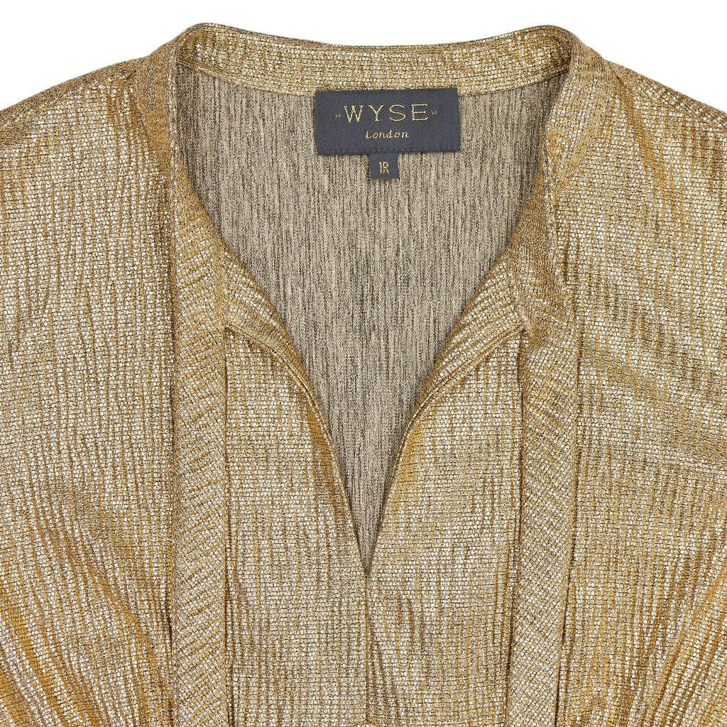 WYSE Gold Metallic Midi Dress