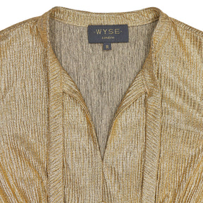 WYSE Gold Metallic Midi Dress