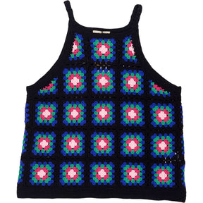 Hush Black Multicolour Knitted Crochet Vest