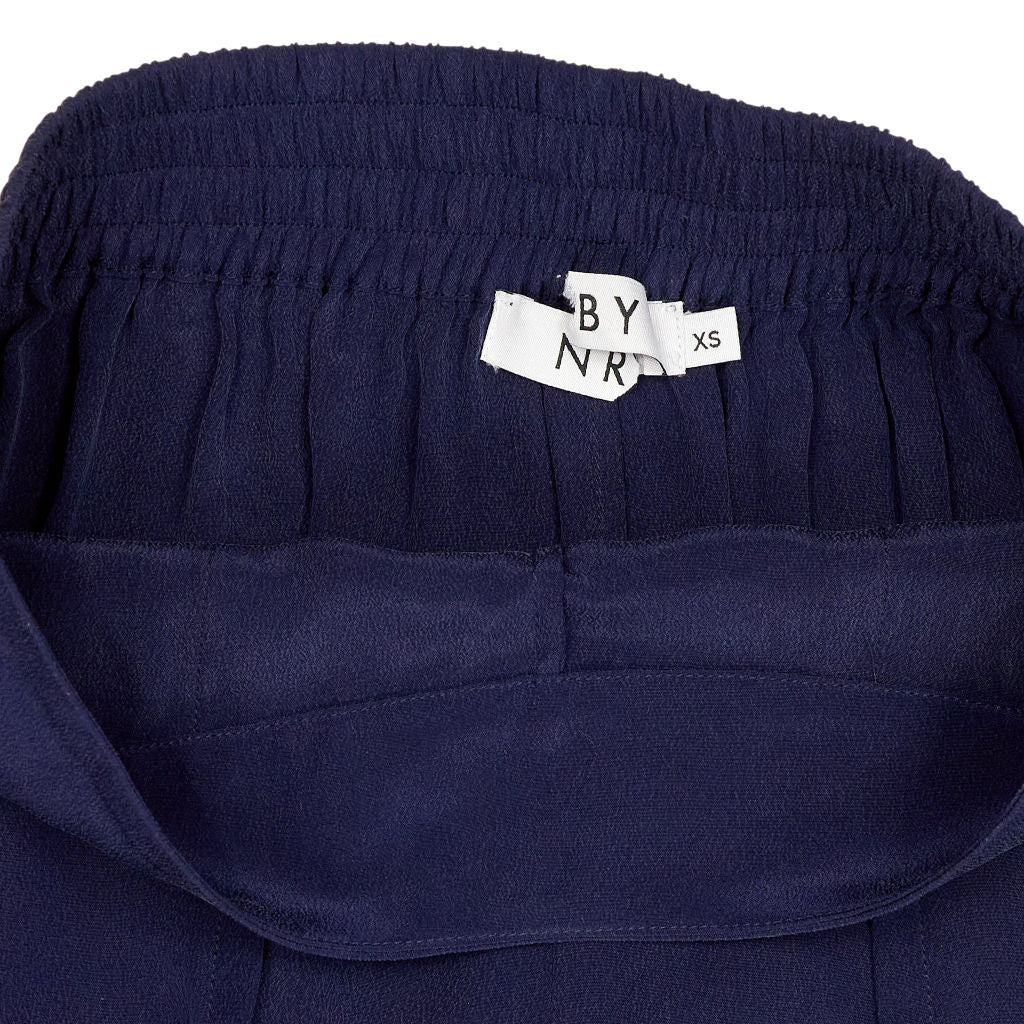NRBY Navy Blue Silk Cargo Trousers