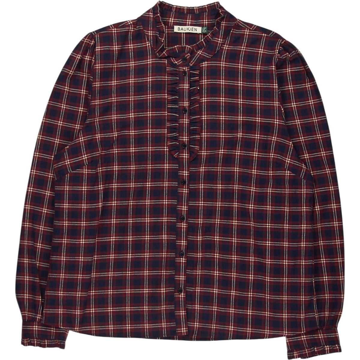 Baukjen Red Plaid Ruffle Blouse