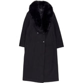 River Island Black Faux Fur Collar Coat