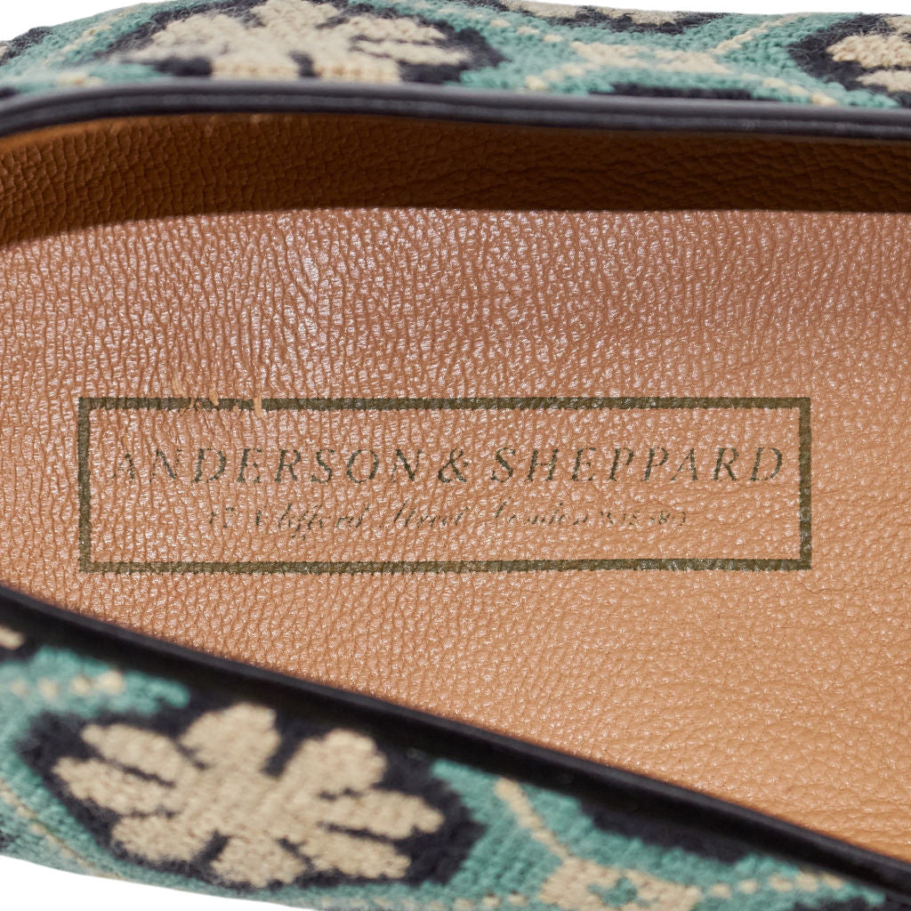 Stubbs & Wootton Turquoise Mosaic Slippers