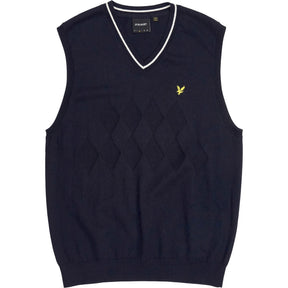 Lyle & Scott Navy Knit Argyle Sweater
