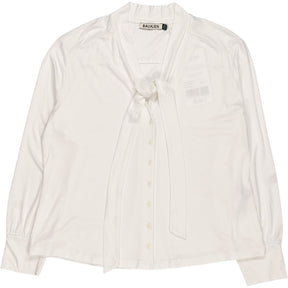Baukjen White Carina Tie Neck Blouse