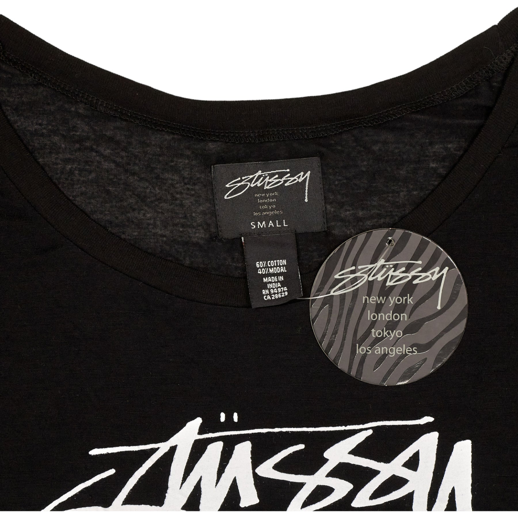 Stussy Black Baby Crop T-Shirt