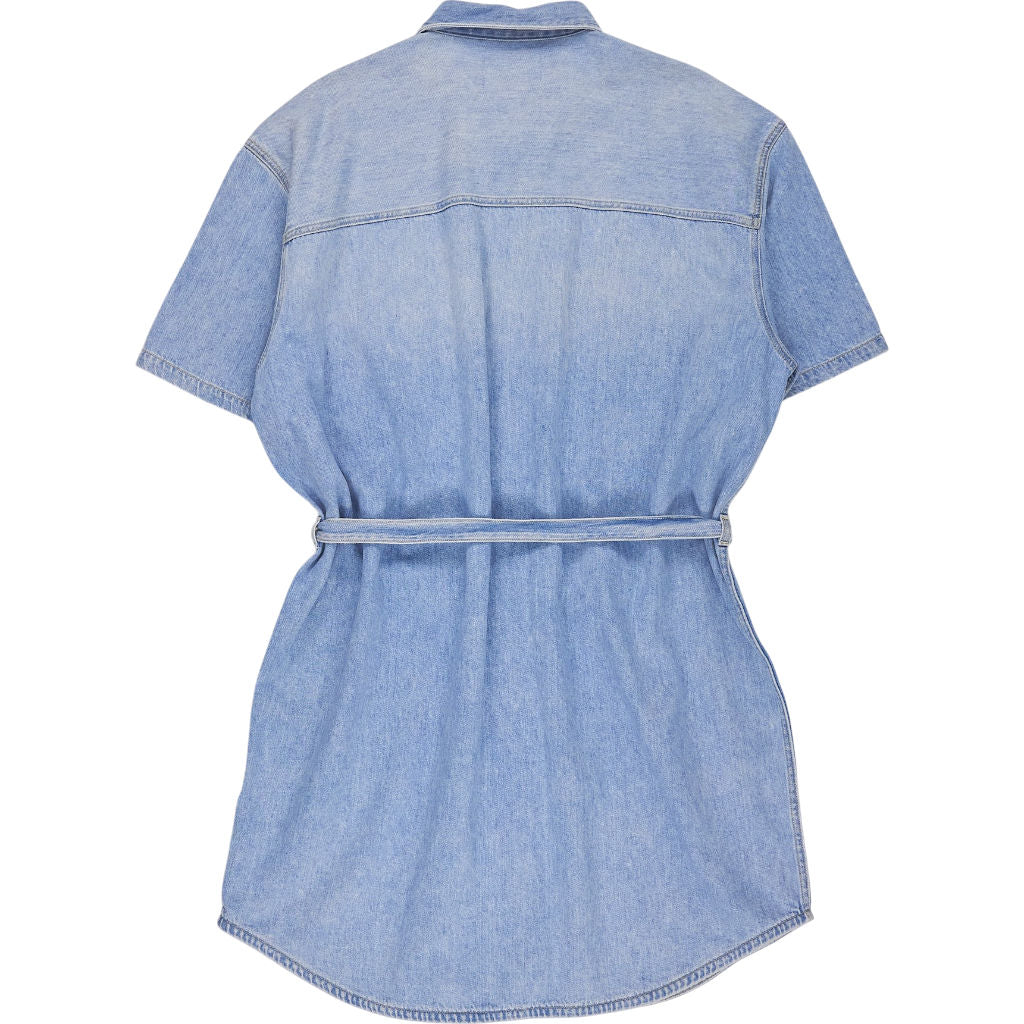 Calvin Klein Jeans Light Blue Utility Belted Shirt Dress