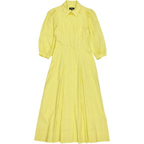 ME+EM Yellow Pleated Midi Dress