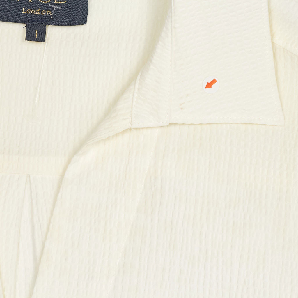 WYSE White Seersucker Shift Dress