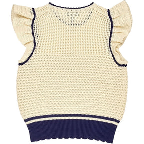 Me+Em Cream Ruffle Knit Top