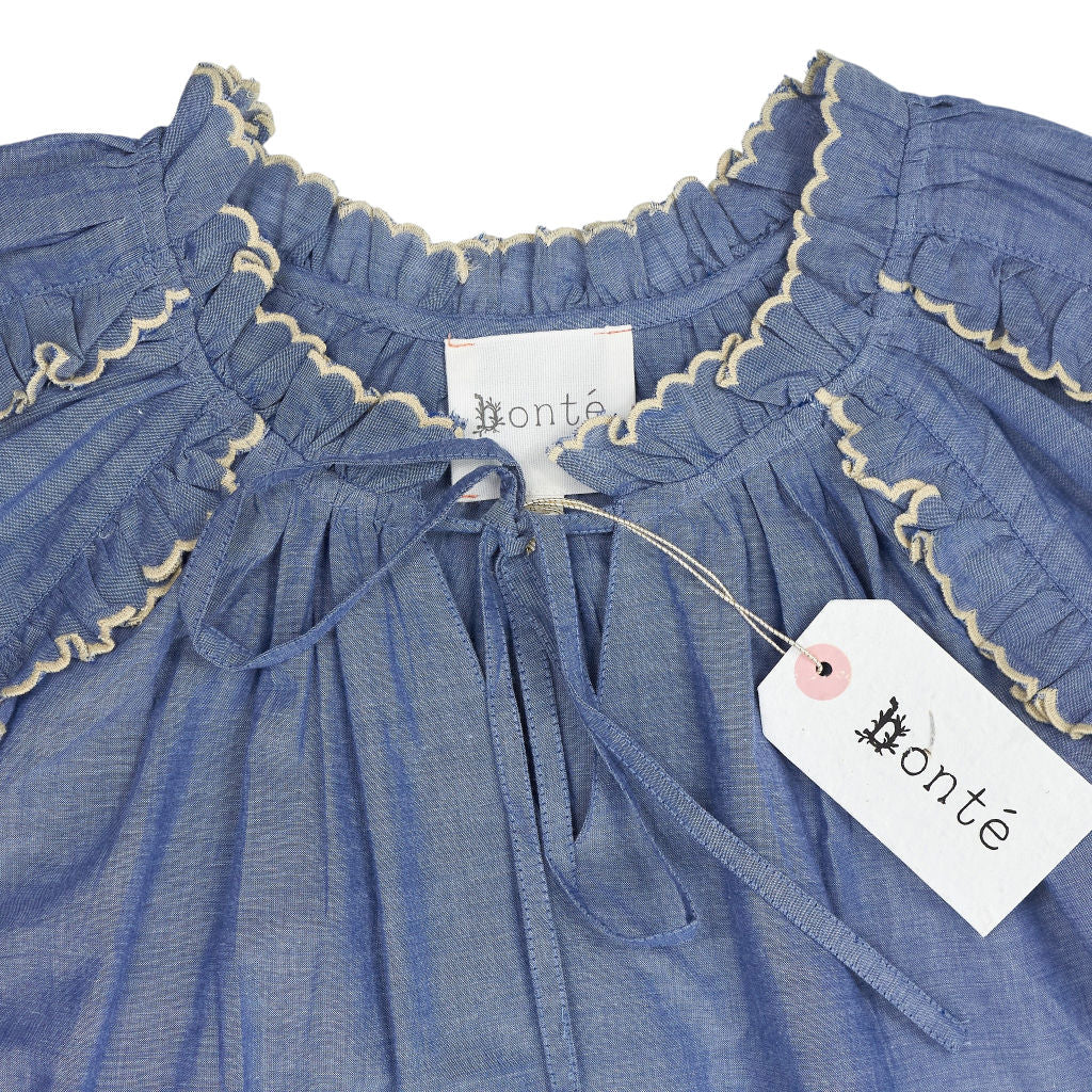 Bonté Chambrey Blue Fleur Top