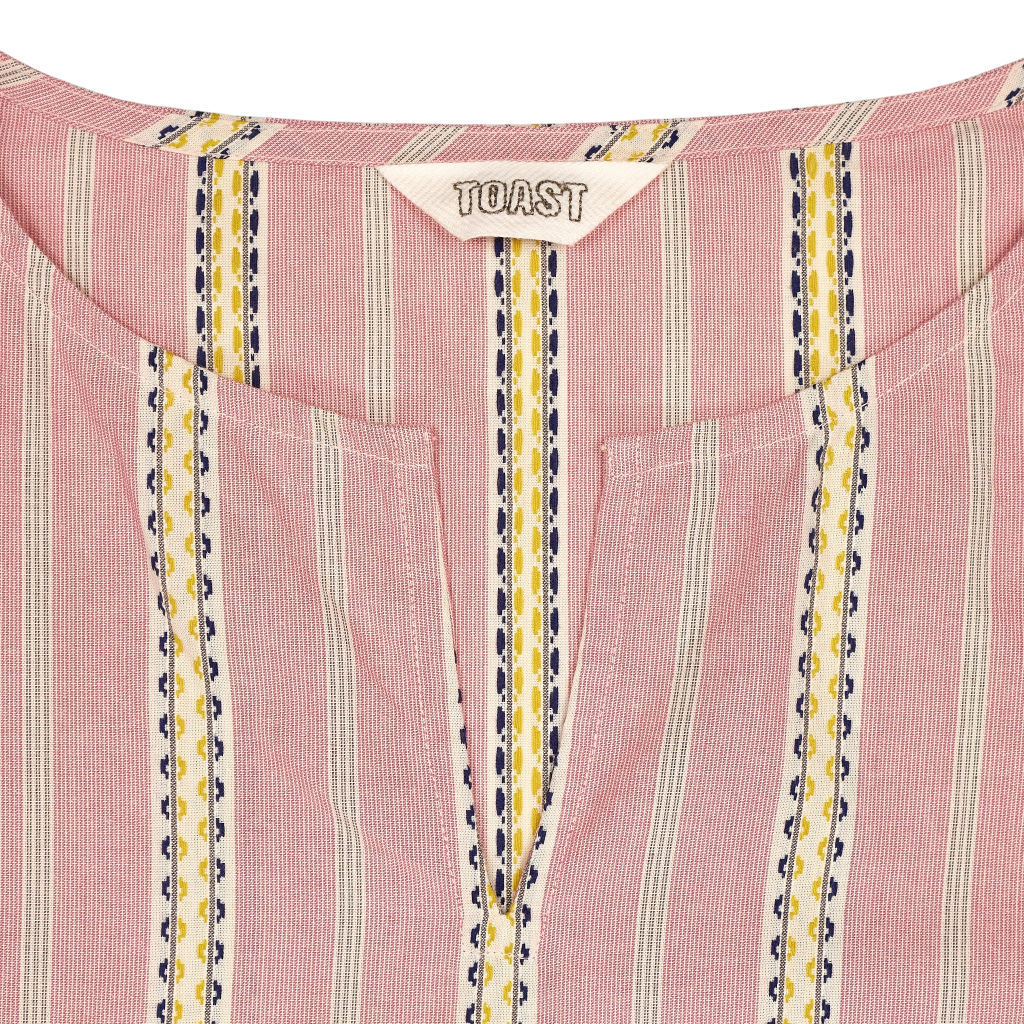 Toast Pink Striped Cotton Blouse
