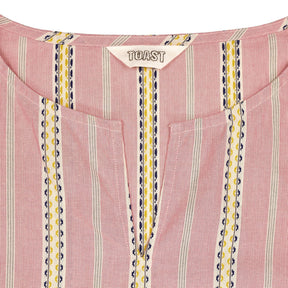 Toast Pink Striped Cotton Blouse