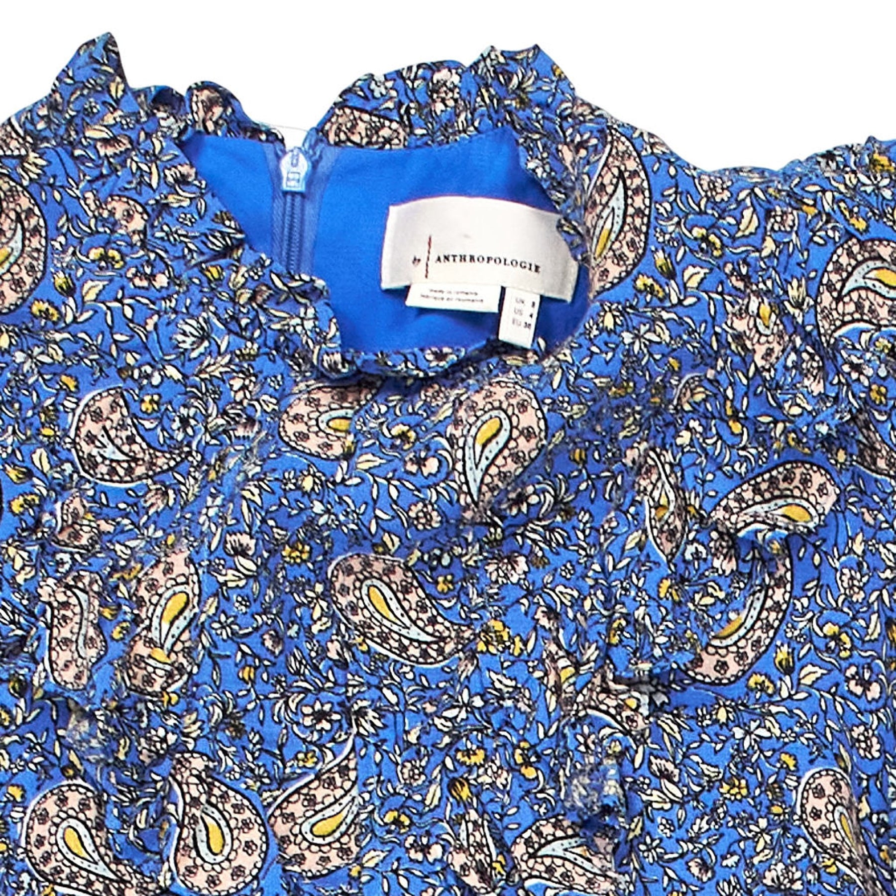 Anthropologie Blue Paisley Dress