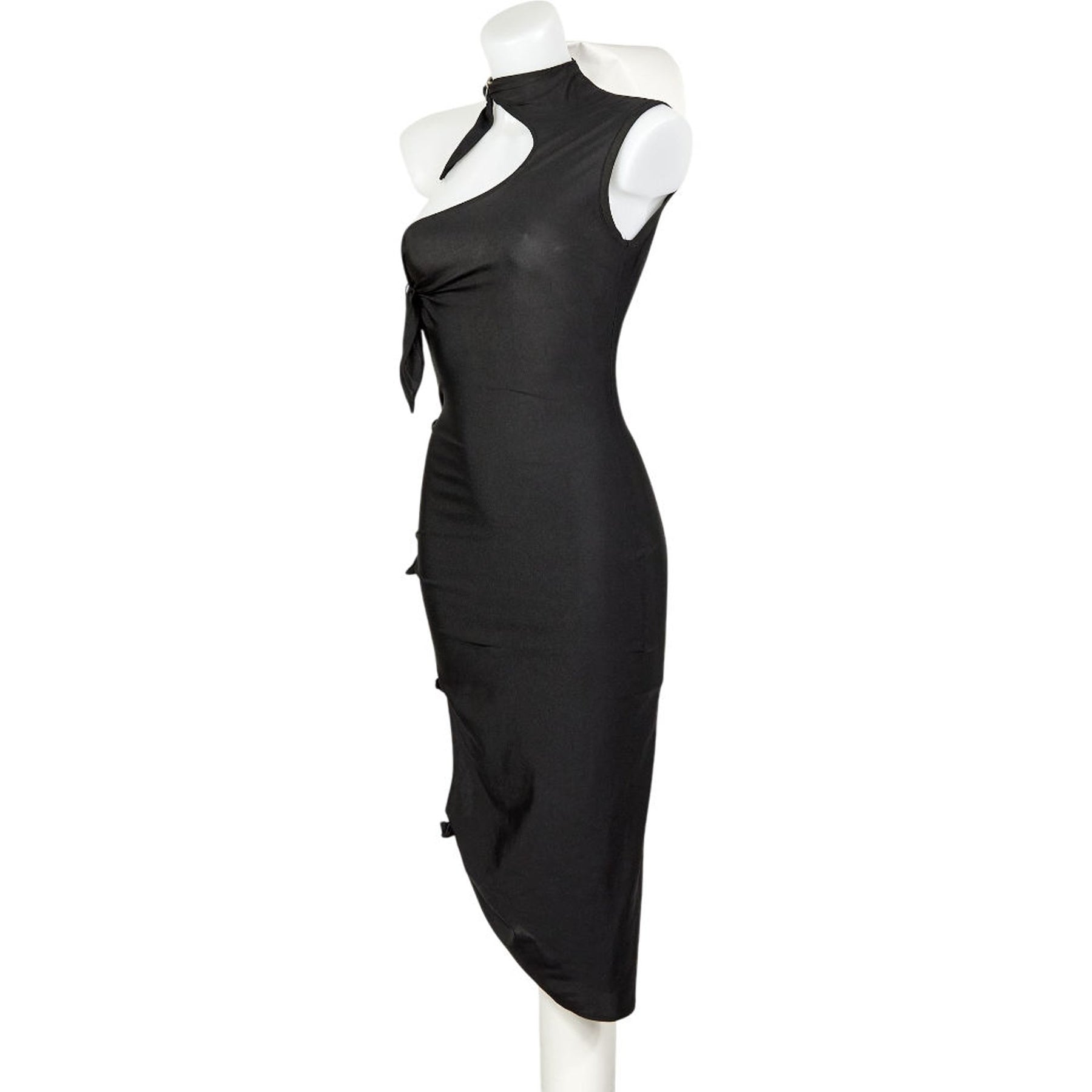 Swanky Modes Vintage Black Asymmetric Cut-Out Dress