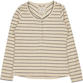 Fat Face Beige Striped Long Sleeve Top