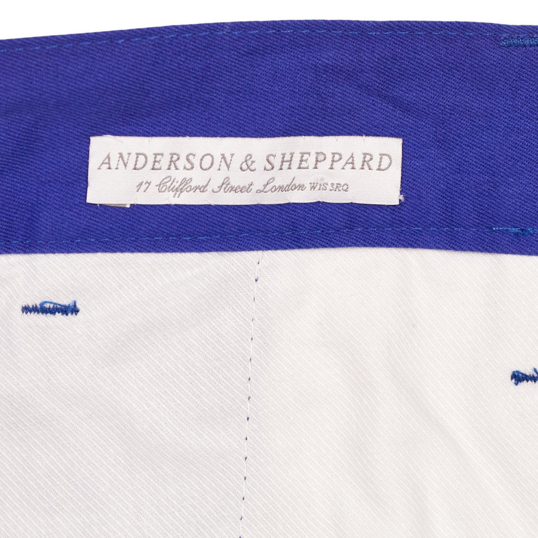 Anderson & Sheppard Blue Cotton Chinos