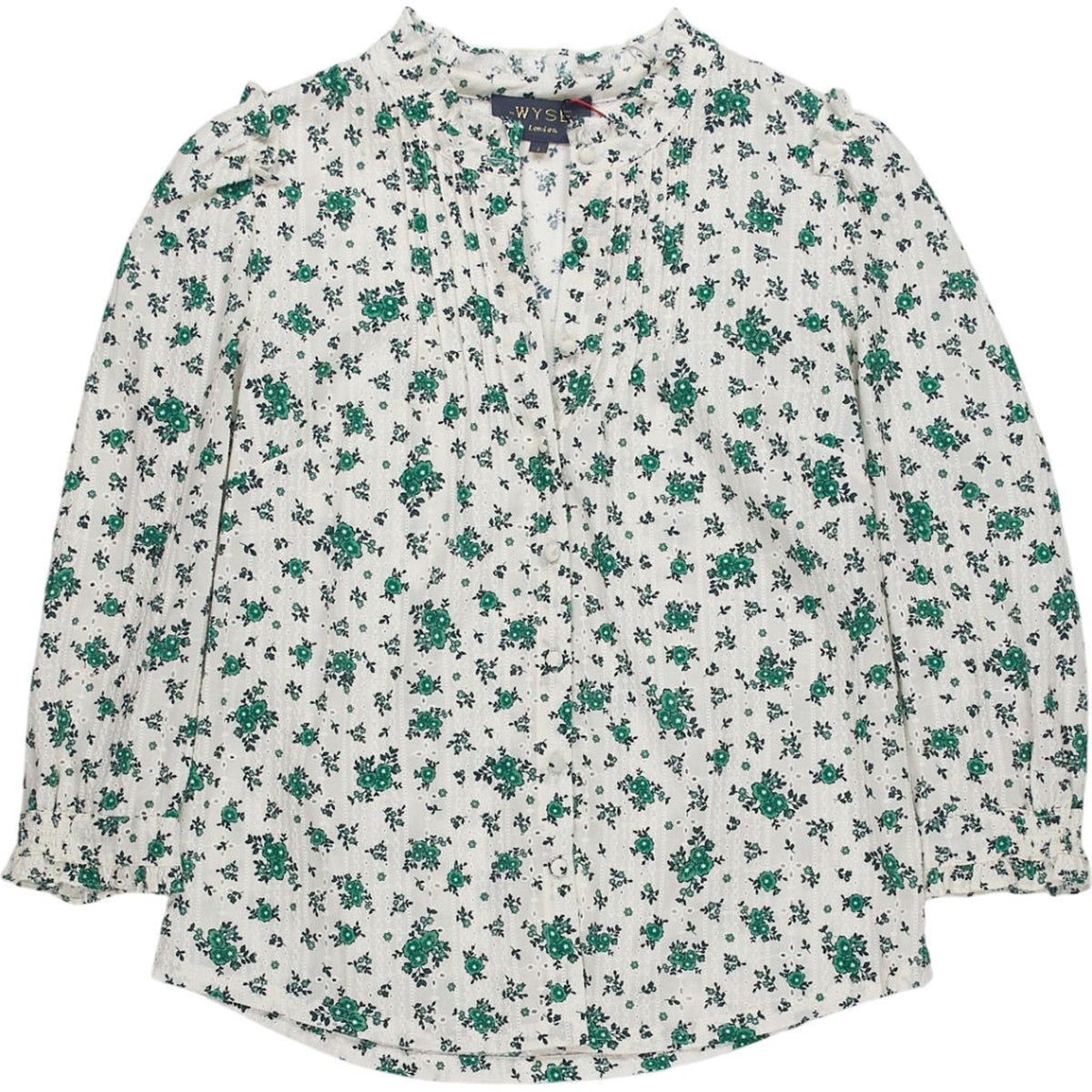 Wyse Green Floral Blouse