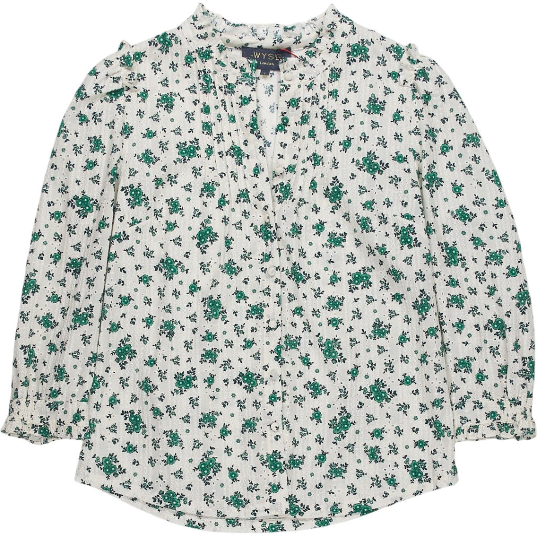 Wyse Green Floral Blouse