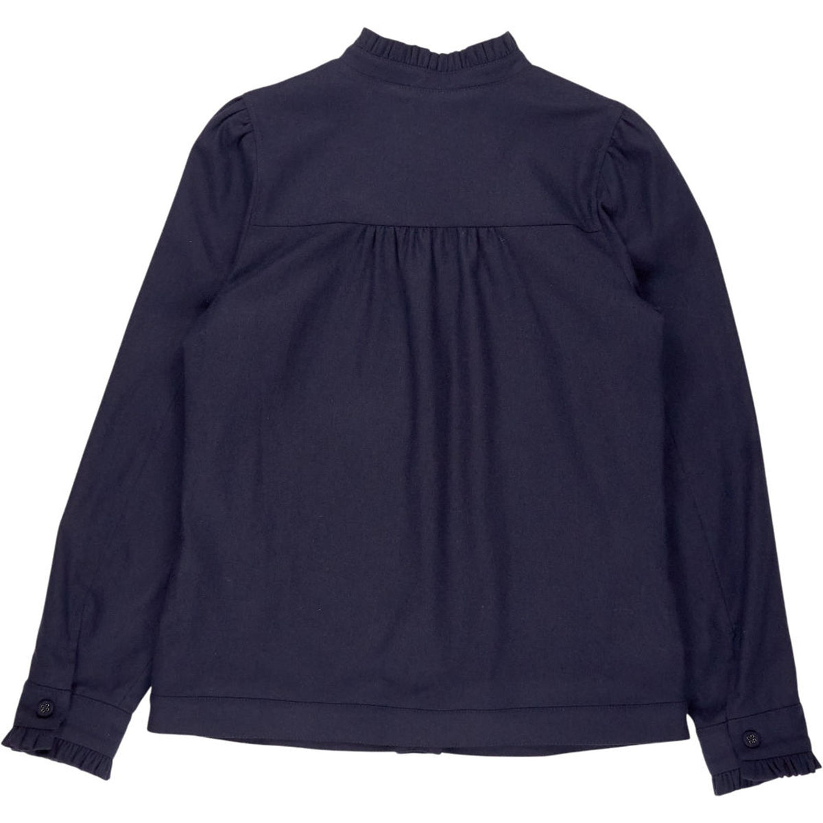 Wyse Navy Ruffle Collar Jacket