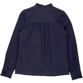 Wyse Navy Ruffle Collar Jacket