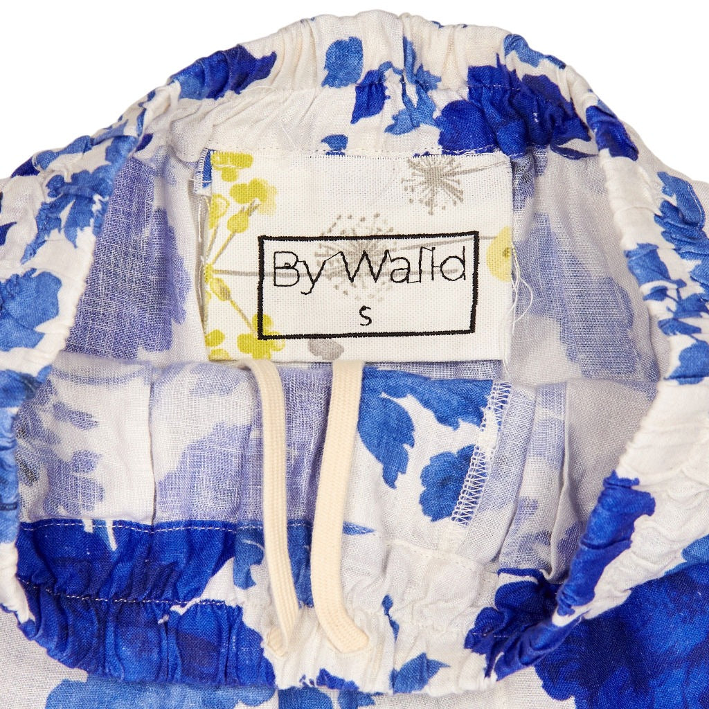 By Wald Blue Floral Linen Trousers