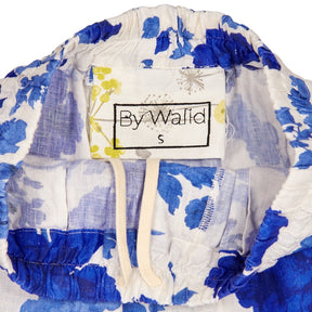 By Wald Blue Floral Linen Trousers