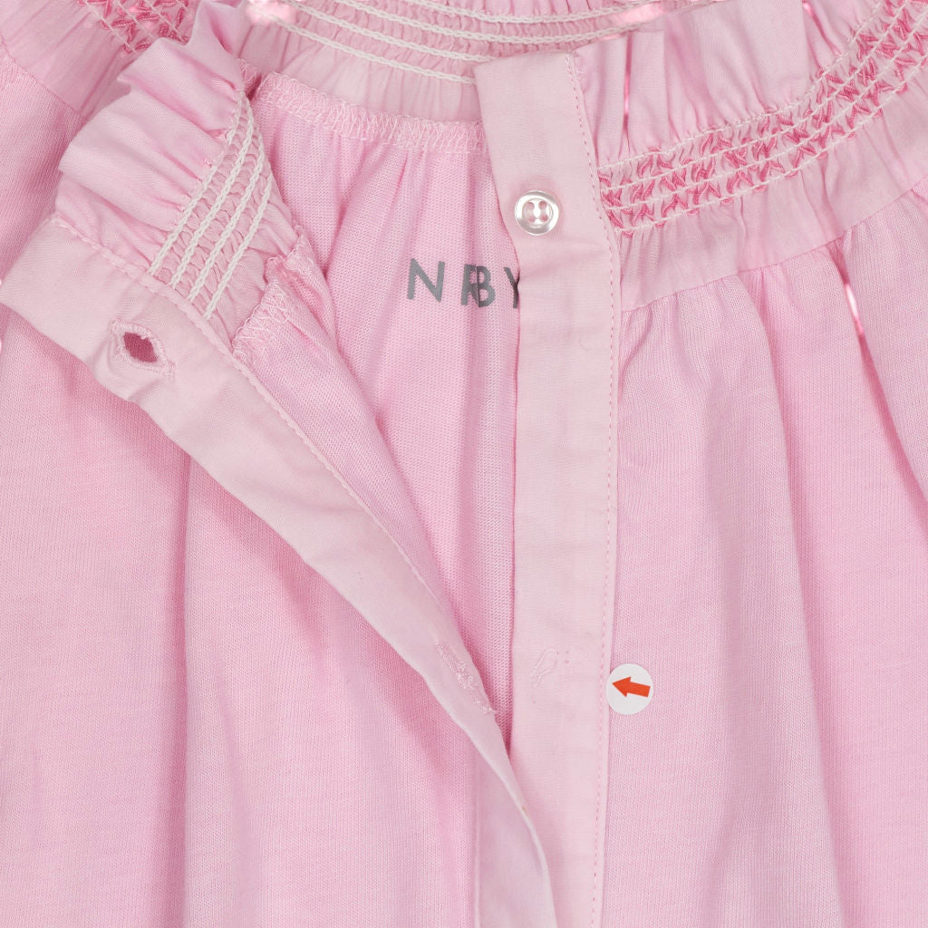 NRBY Pink Smocked Collar Blouse
